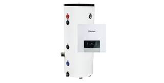 Foto van de Vaillant aroTHERM VWZ AI Plus besturingsmodule, buffer + Boiler RVS 300 liter (1-5/6 personen)