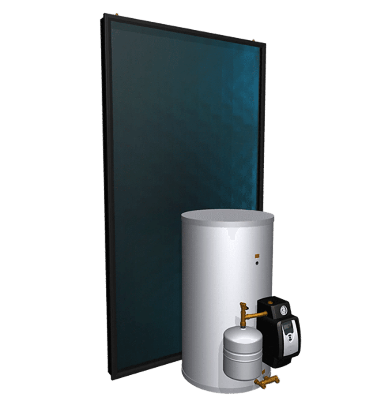 Hoofd foto van de ATAG CBsolar II 120 liter staande zonneboiler met 3,2m2 collector