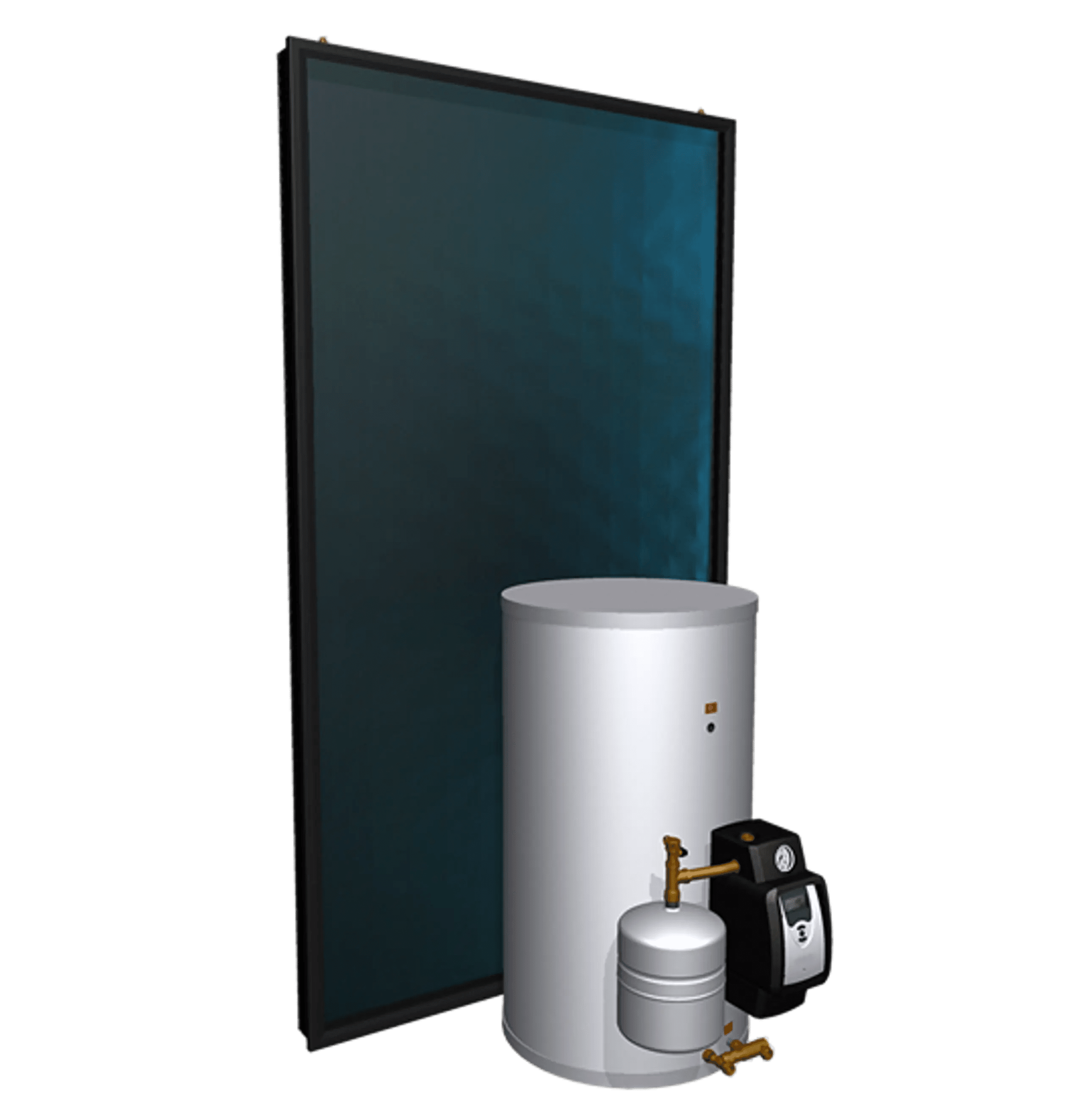 Hoofd foto van de ATAG CBsolar II 120 liter staande zonneboiler met 3,2m2 collector
